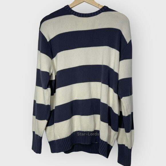 Brandy Melville J. Galt Brianna Sweater One Size Cream Navy Stripe Coastal Prep - Picture 5 of 5